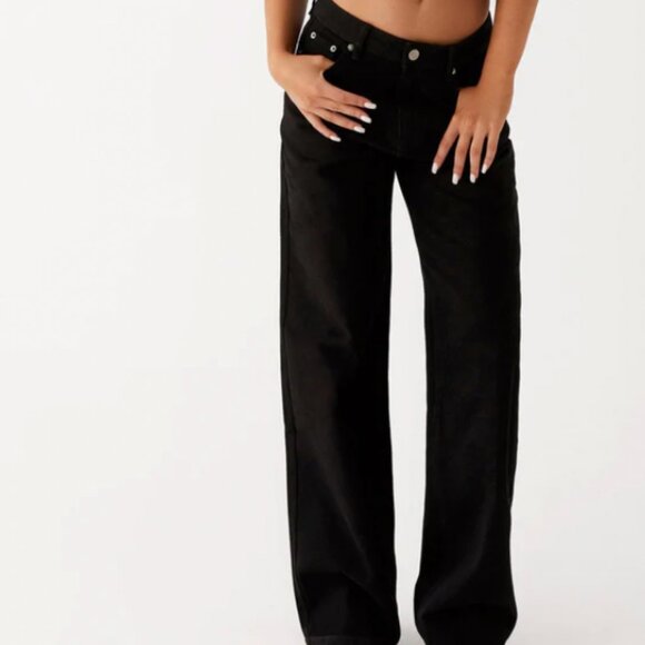Peppermayo Exclusive - Keanna Low Rise Denim Jeans - Black - Picture 4 of 6